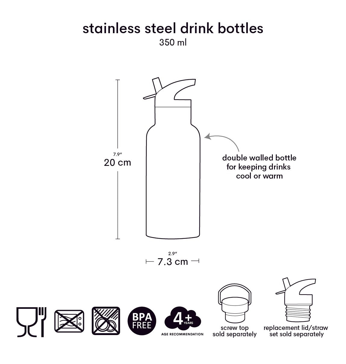 ALLC Stainless steel drink bottle: Unicorn Dreams