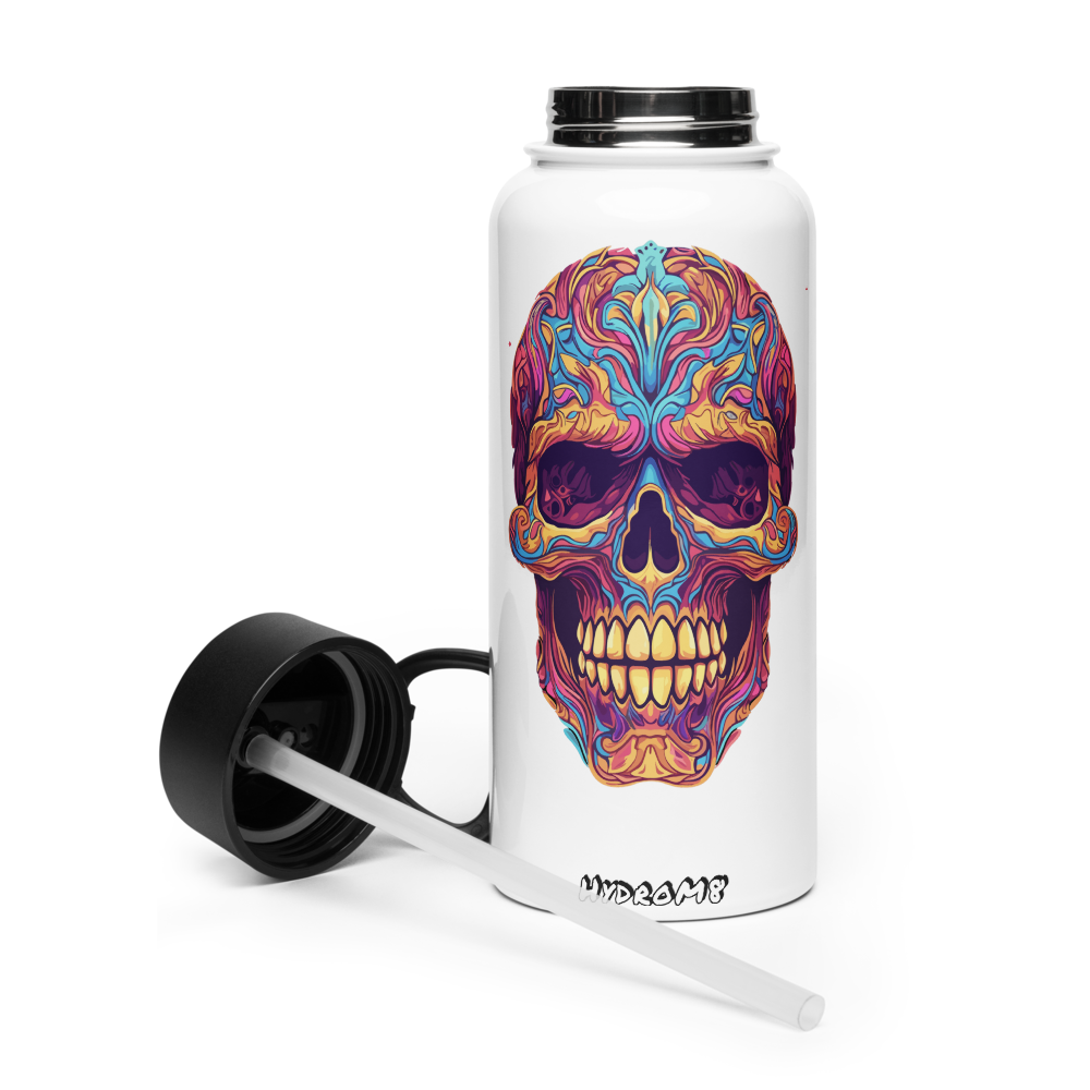 HydroM8 "PSY - v.6" Stainless steel water bottle with a straw lid