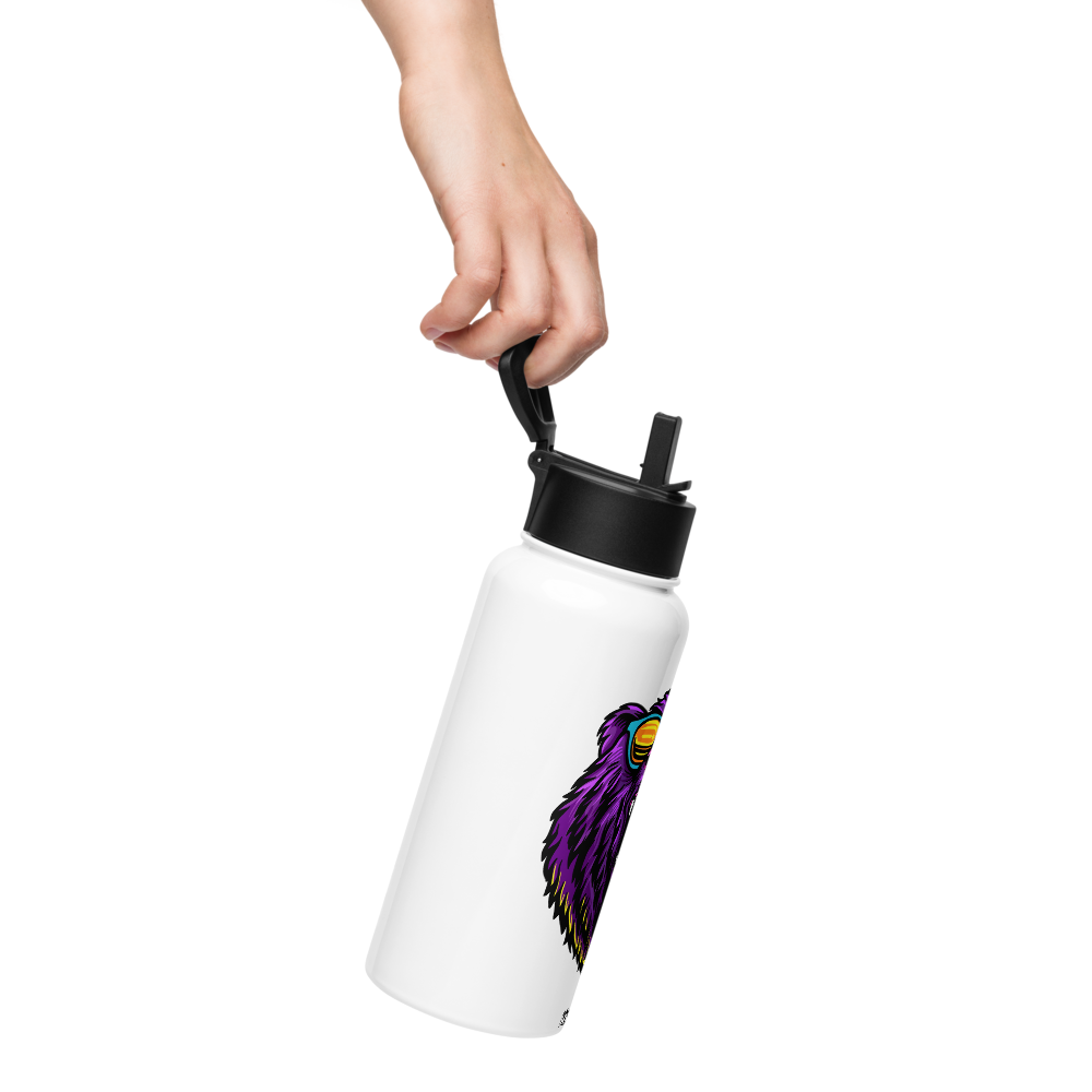 HydroM8 "Bear" Stainless steel water bottle with a straw lid