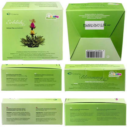 Creano Blooming Tea Mix – Fruity Green Tea with 6 Varieties | Handcrafted Flowering Tea Gift Set