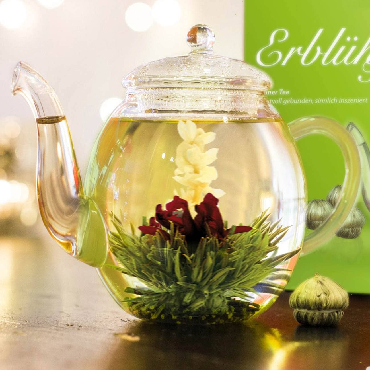 Creano Blooming Tea Mix – Fruity Green Tea with 6 Varieties | Handcrafted Flowering Tea Gift Set