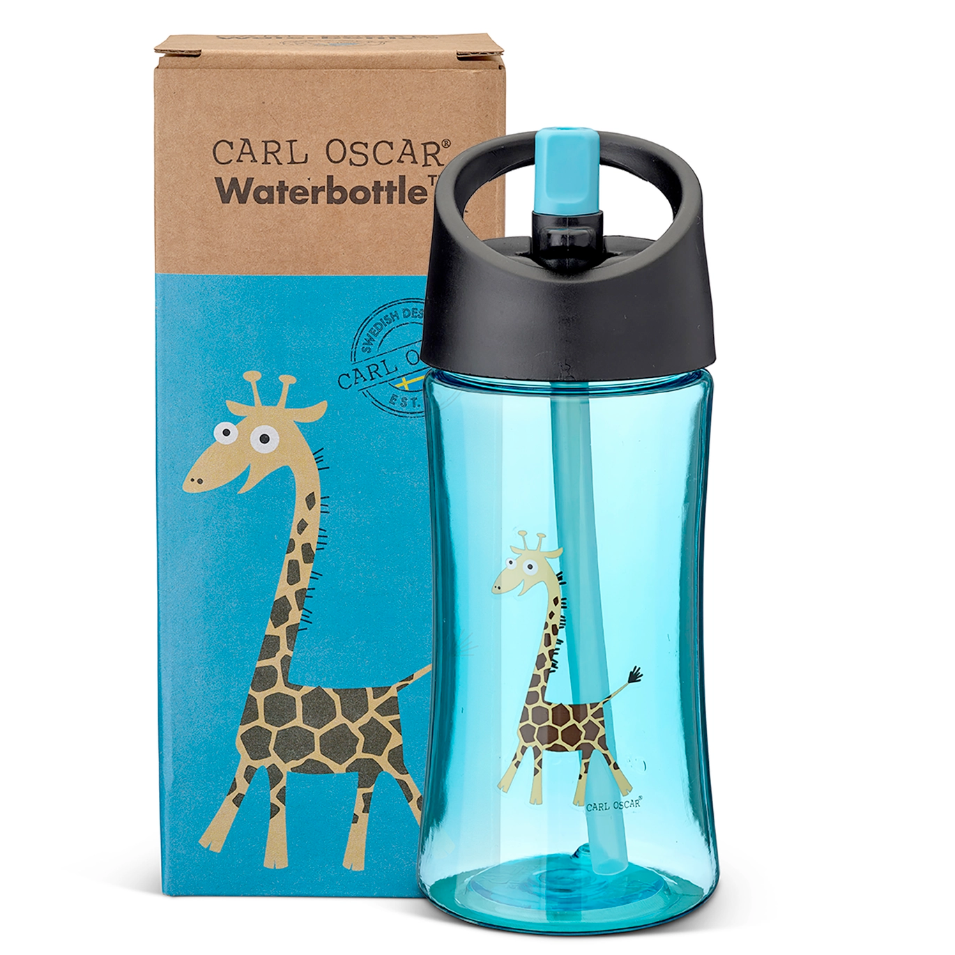 Carl Oscar Water Bottle Kids 0.35 L - Giraffe Turquoise