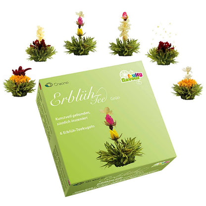 Creano Blooming Tea Mix – Fruity Green Tea with 6 Varieties | Handcrafted Flowering Tea Gift Set