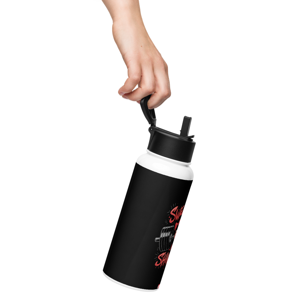 HydroM8 "GYM - v.9" Stainless steel water bottle with a straw lid